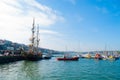 The Tres Hombres arrived at Falmouth on 16 April 2014 Royalty Free Stock Photo